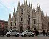 smart fortwo electric drive cars in Milano's Duomo Square